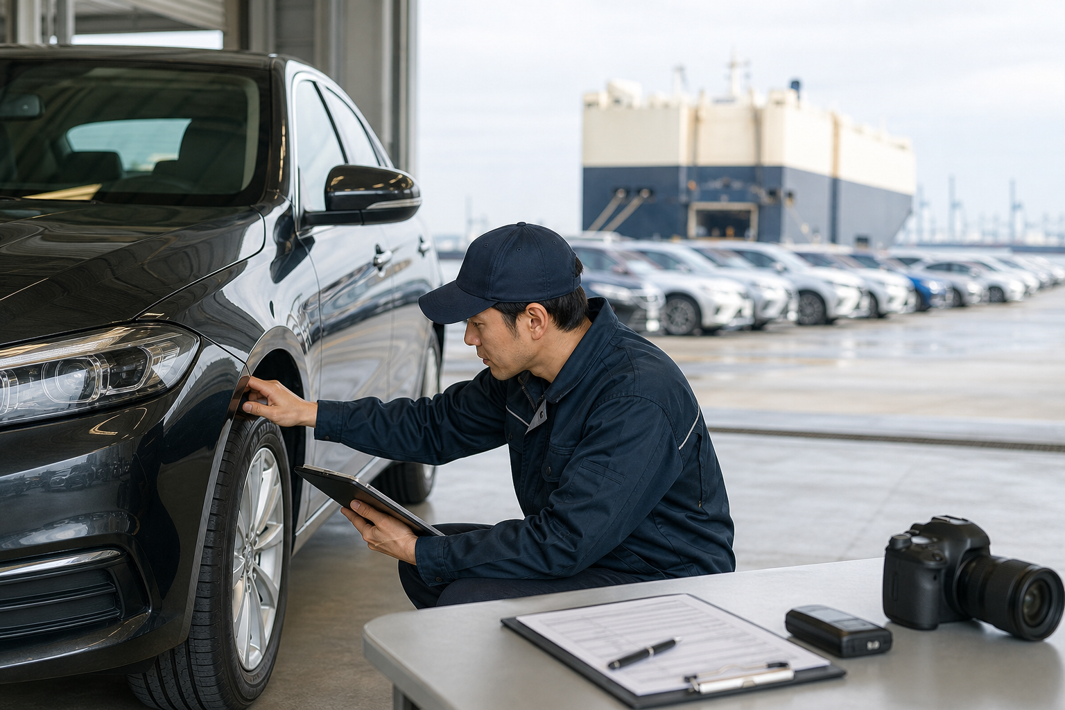 Vehicle inspection before export