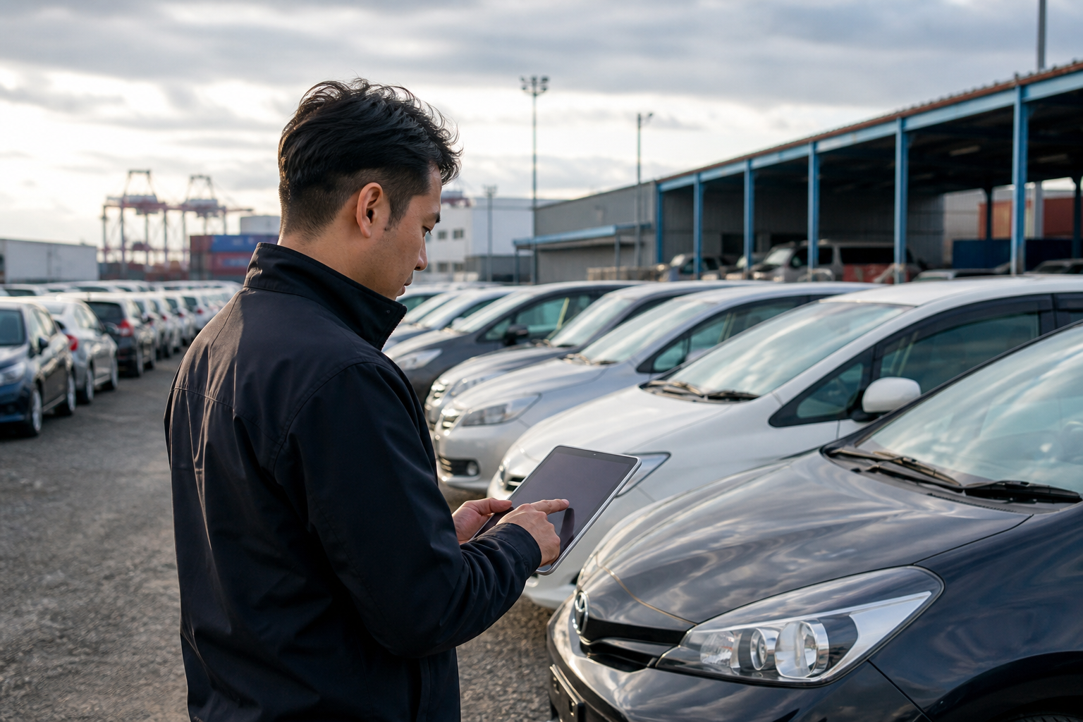 Vehicle sourcing at an export yard